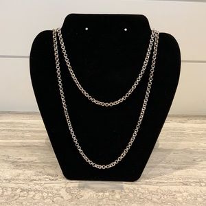 Silver Chain that clasps mid strand for Double chain Necklace.